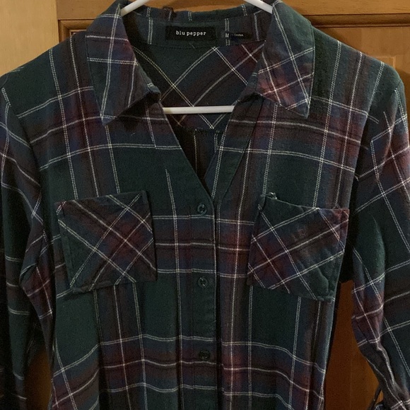 Women’s Flannel Tunic | Blu Pepper |  M - Picture 7 of 8